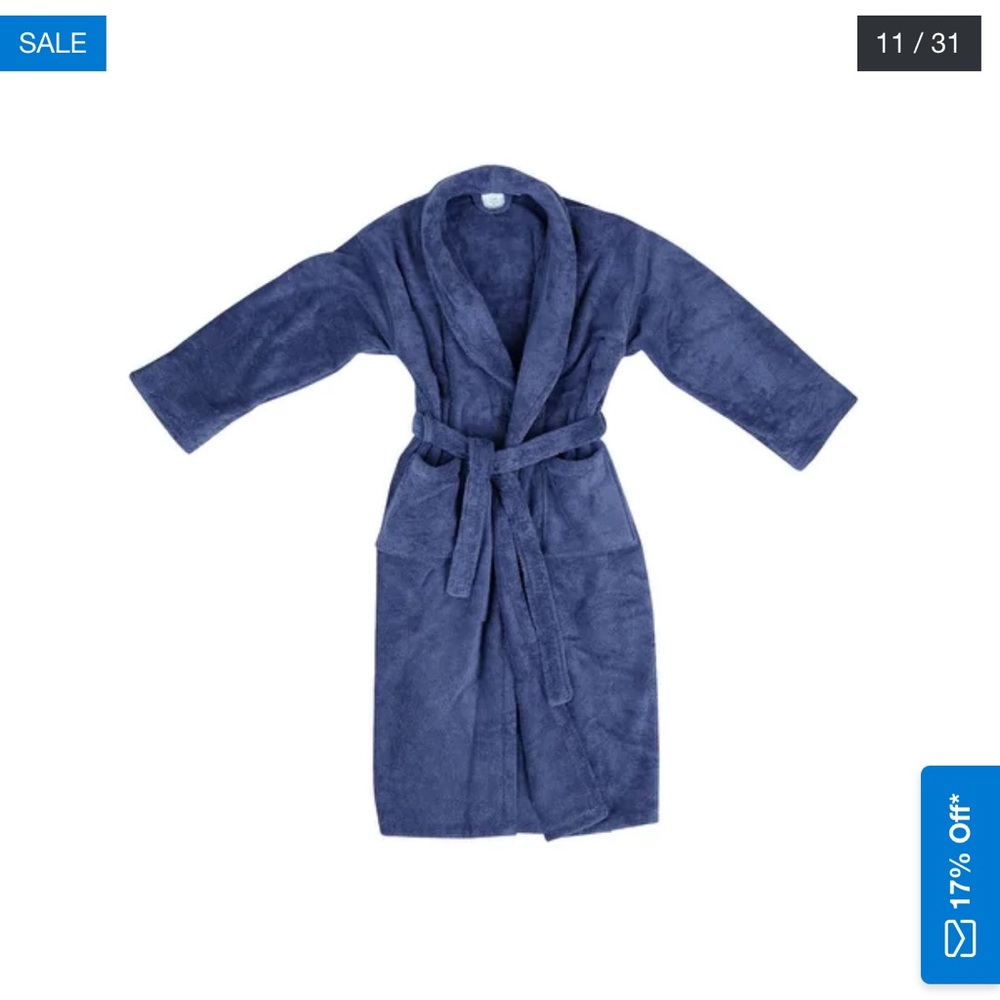 Classic Turkish Towels Shawl Collar 550 GSM Turkish Terry Cloth Robe
